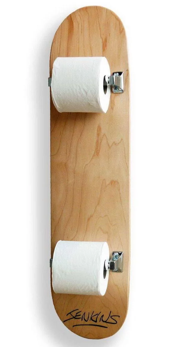 altes skater brett DIY WC Papierhalter