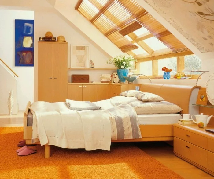 dachschräge einrichten kleines gemütlihces schlafzimmer gestalten