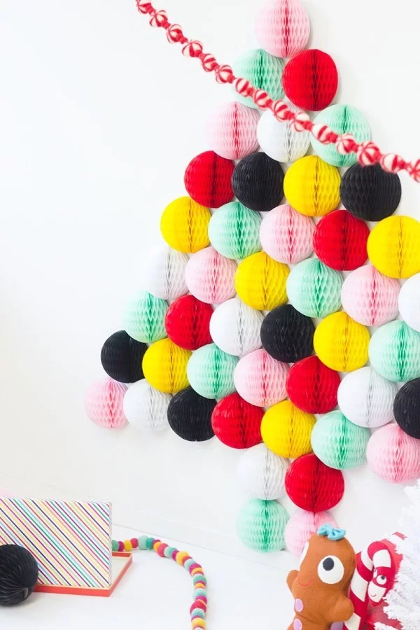 diy weihnachtsdekoration ideen origami weihnachtsbaum farbig kreativ
