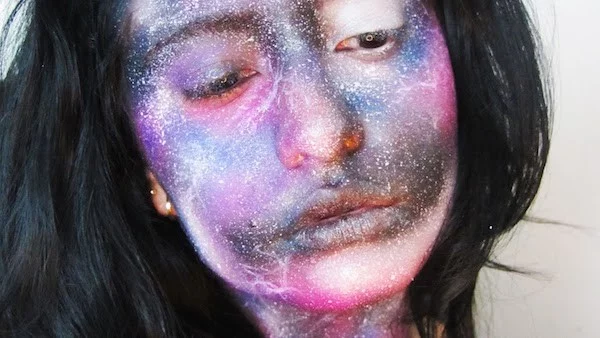 galaxy make up trend ideen gesicht schminken