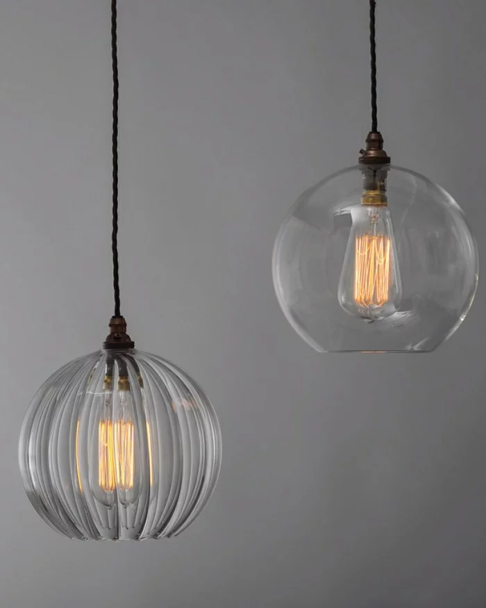 industrielampe modernes design durchsichtiger lampenschirm
