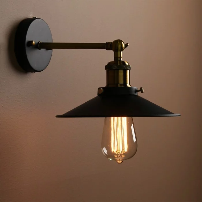 lampen design schwarze wandlampe industriell
