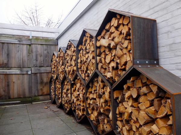 prima Ideen Brennholz lagern draußen
