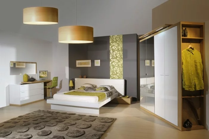 schlafzimmer einrichten modernes möbel set frische akzente