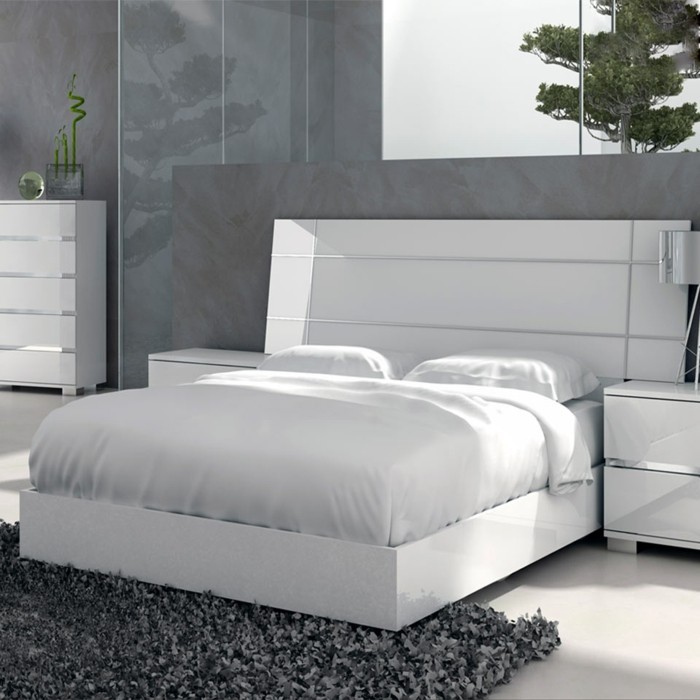 schlafzimmer einrichten weiß grau frisch hell