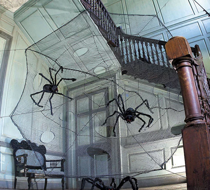 spinnen und spinnweben selber machen zu halloween