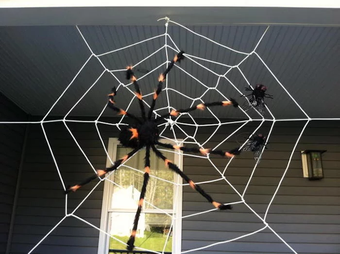 spinnennetz selber machen als deko zu halloween