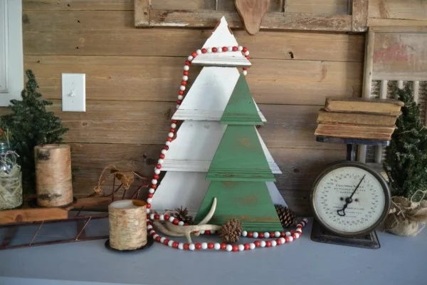 Dekorative rustikale Weihnachtsdeko selber basteln