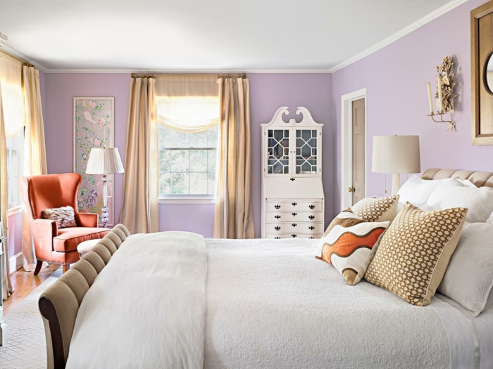 Die Farbe Lila schlafzimmer wände elegante einrichtung