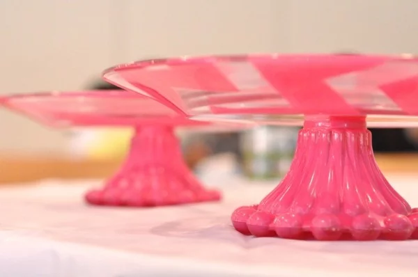 Rosa Glas Cupcake Ständer
