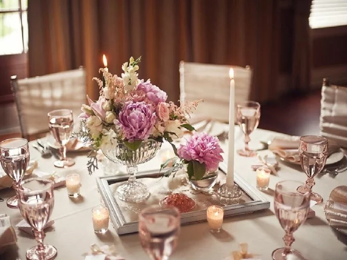 Rose Blumen für den Tischset Dekoration