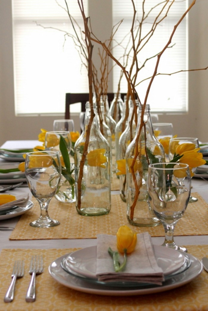 Selbstgemachte Tischsets mit tollen Frühlingsblumen