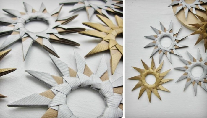Sterne basteln für Weihnachten mit Origami Anleitung weihnachten dekoration schritt 8