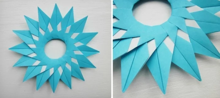 Sterne basteln für Weihnachten mit Origami Anleitung weihnachten dekoration schritt 9