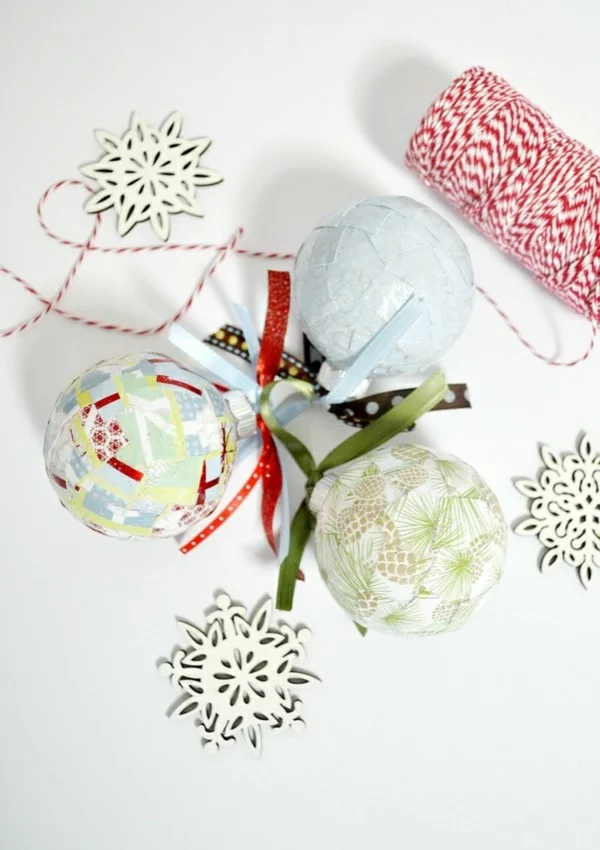 Weihnachtsdekoration selber machen Papier und andere Materialien