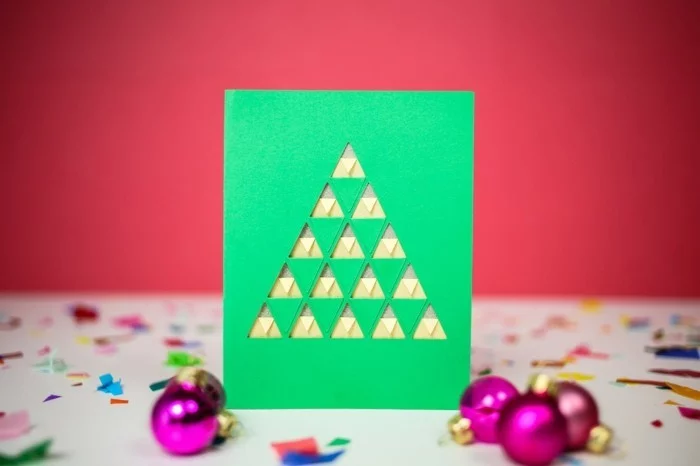 Weihnachtskarte selbst gestalten dreieck