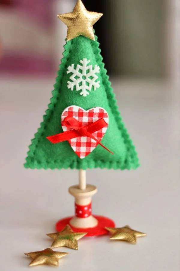 christbaum filz weihnachtsdeko selber basteln ideen