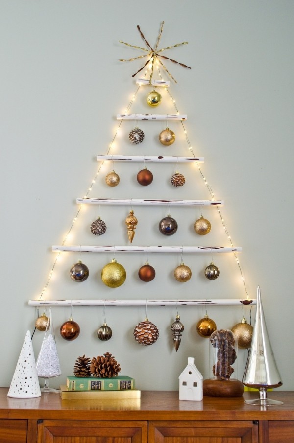 diy weihnachtsbaum kreative bastelideen lichterketten weihnachtsbaumanhaenger
