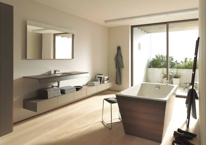 fugenloses bad modernes badezimmer gemütlich schöner bodenbelag