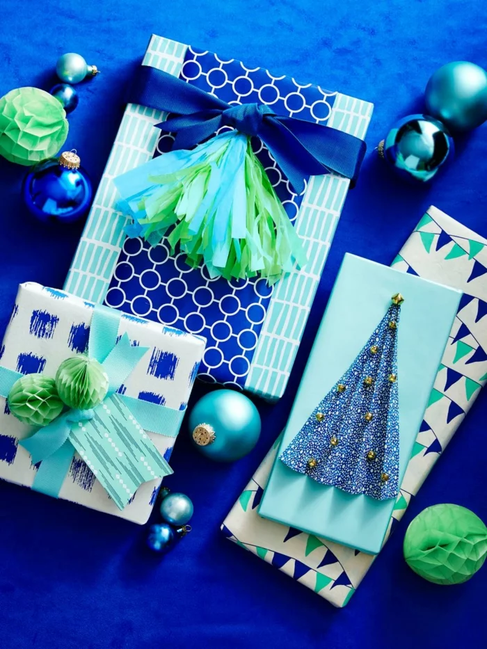 geschenke origenell verpacken weihanchtsbasteln geschenkideen geldgeschenke blau