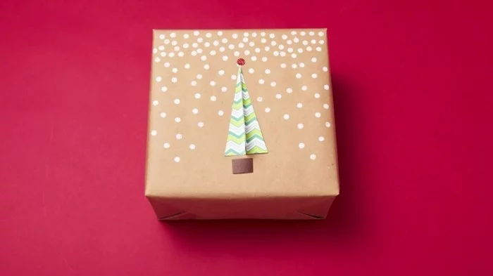geschenkpapier weihnachten diy ideen tannenbaum