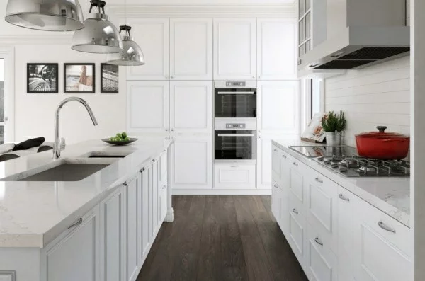 moderne küchenmöbel in weiß küchenoberschränke und regale
