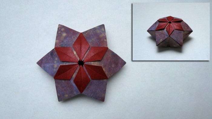 origami anleitung Sterne basteln für Weihnachten
