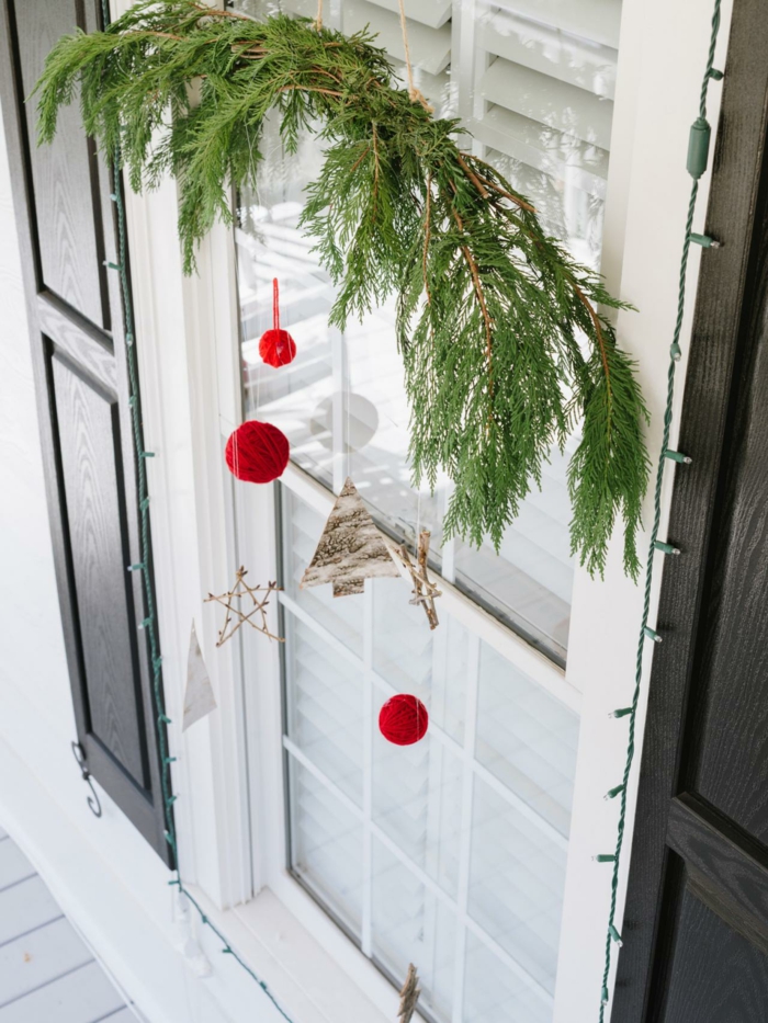 weihnachtsdeko fenster elegante hängedeko kreative dekoideen