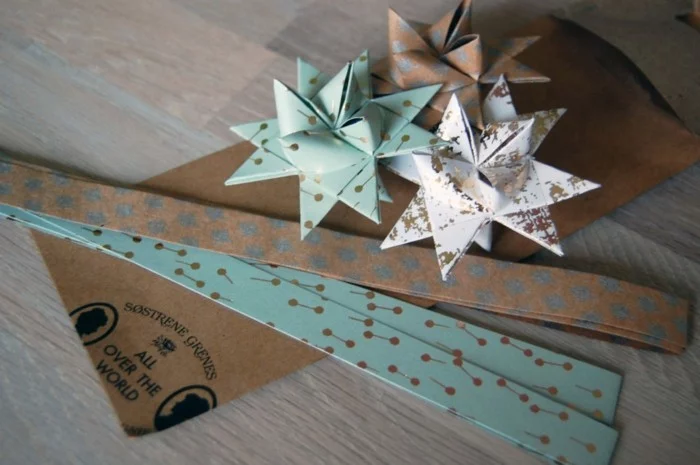 weihnachtssterne selber machen aus papier fröbelstern basteln
