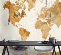 Weltkarte Wand – 73 Beispiele, wie Weltkarten Dynamik in die Innengestaltung bringen