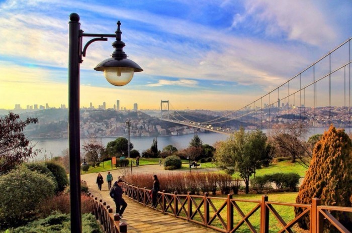 Brücke Bosphorus verbindet Orient mit Okzident Istanbul