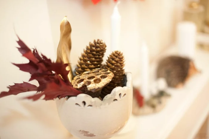 basteln mit zapfen weihnachtsdeko advent dekoration ideen