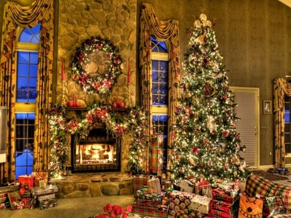 märchenhafter weihnachtskamin weihnachten kamin deko prachtvoll