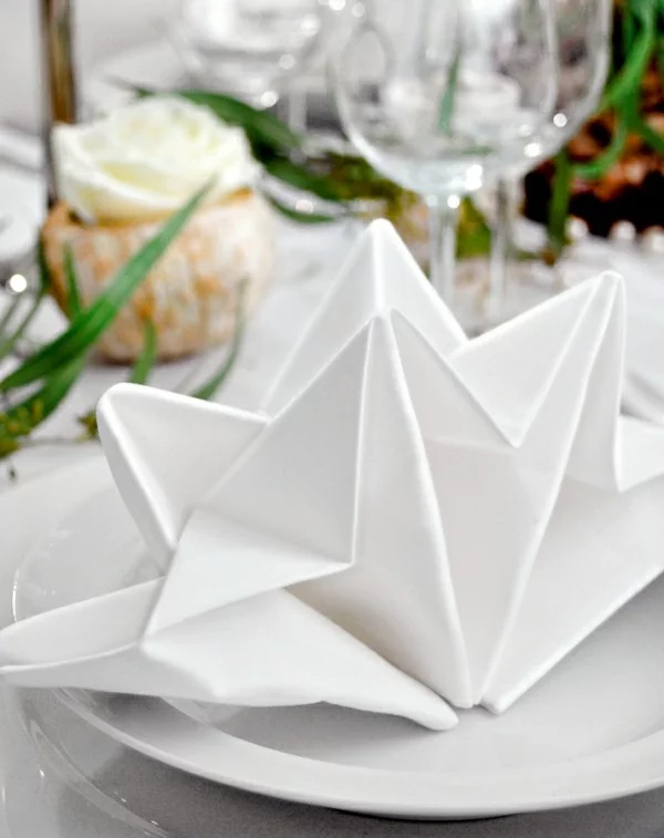 serviettenfalttechnik origami technik