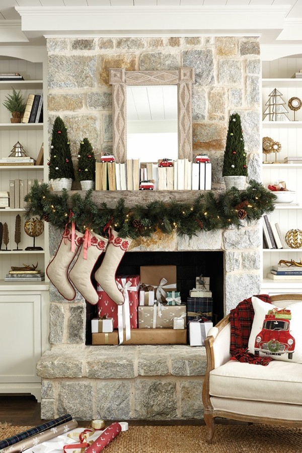 tannenbäume weihnachtskamin dekorieren deko ansprechend