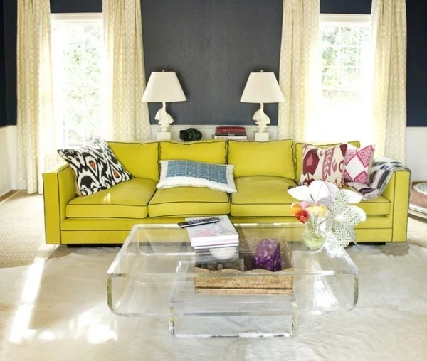 Chartreuse modernes Wohnzimmer
