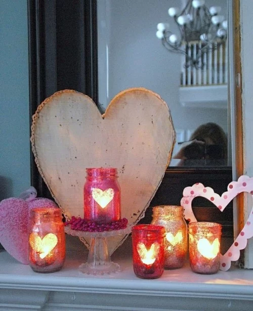 Herzen und Kerzen für den Valentinstag