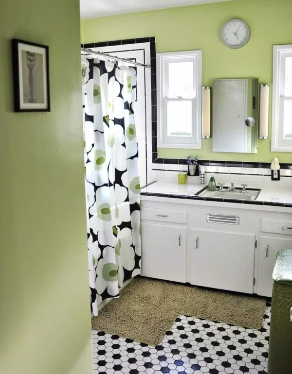 badezimmer einrichtung pastellgrüne wände