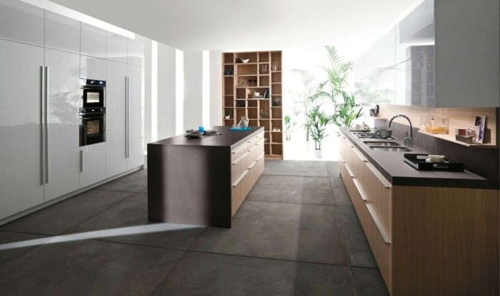 betonboden bodenplatten große moderne küche