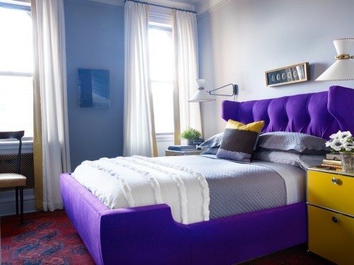 ideen schlafzimmer eklektisch farbige möbelstücke helle wände