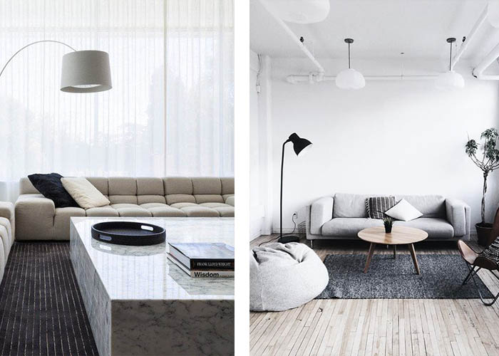 minimalistisch einrichten moderne beleuchtung wohnzimmer