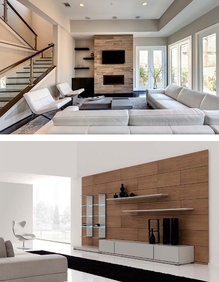 minimalistisch einrichten schöne akzentwand wohnwand