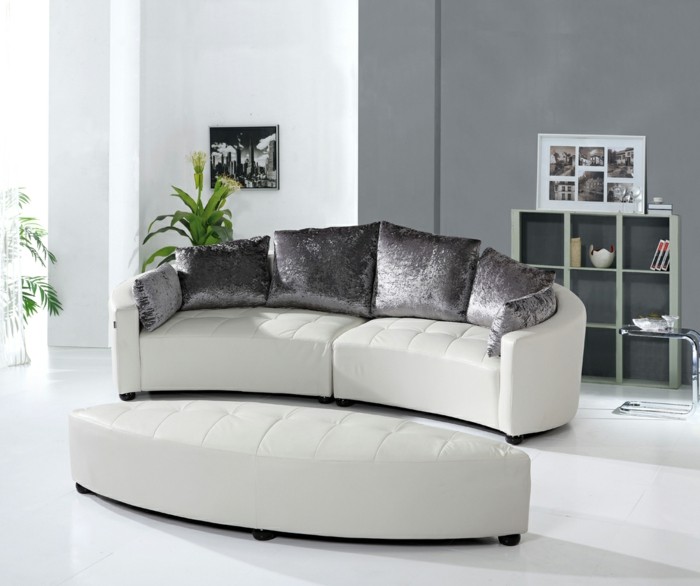 rundes sofa luxuriöses wohnzimmersofa weißer bodenbelag