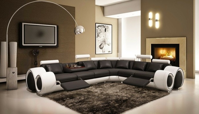 rundes sofa modernes funktionales sofa schwarz weiß