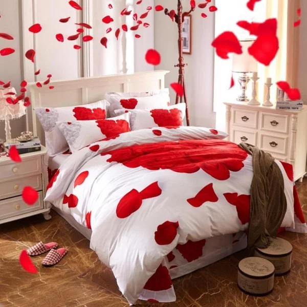 schlafzimmer dekorieren diy valentinstag ideen bettwäsche