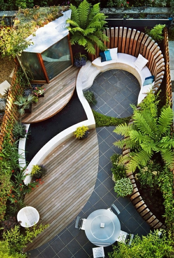 Balkon Garten mit gewölbten formen