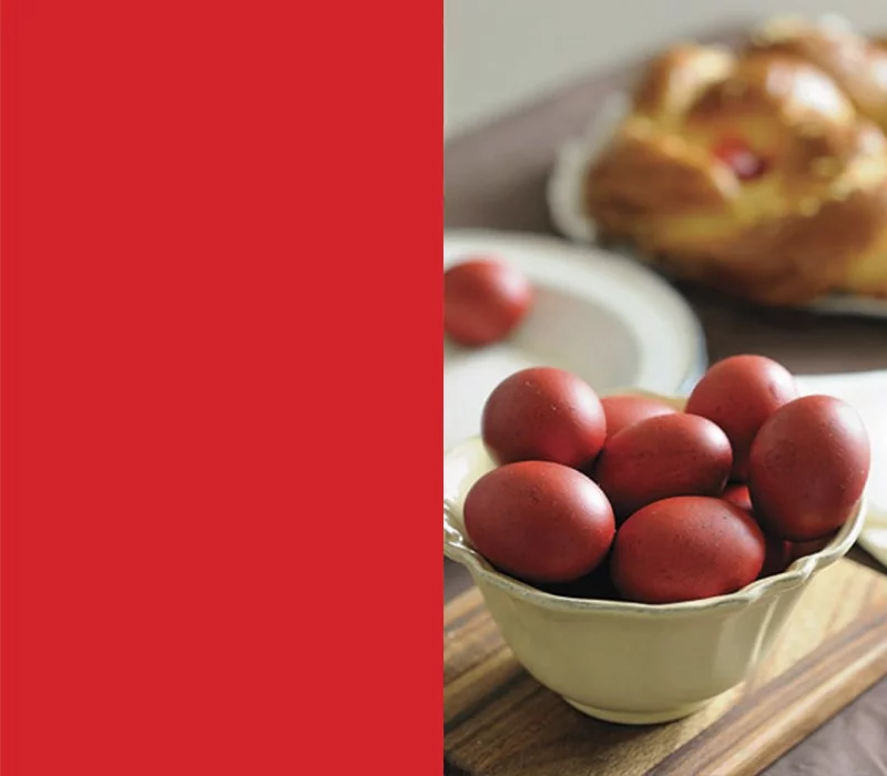 Bedeutung der Farben rote Eier typische Symbole des Osterfestes