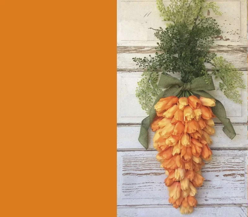 Farben große Karotte aus Tulpen orange Osterdeko