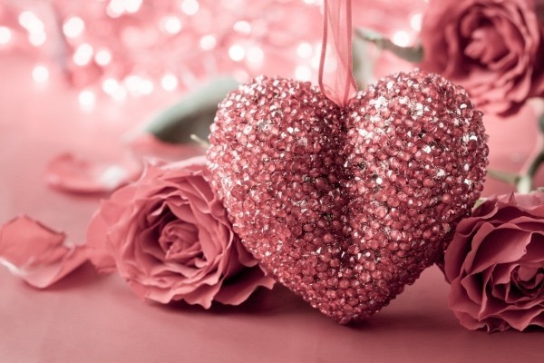Love Roses And Hearts Wallpapers Valentine's Day Romantic Heart Love Rose Pink Heart Rose Hd Wallpaper
