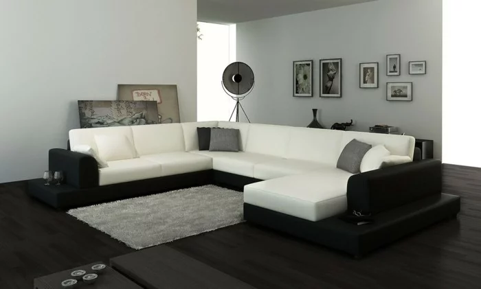 designer sofa monochromes design in zwei schattierungen